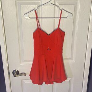 2/$20 - Coral A'Gaci Spaghetti Strap Skirted Romper